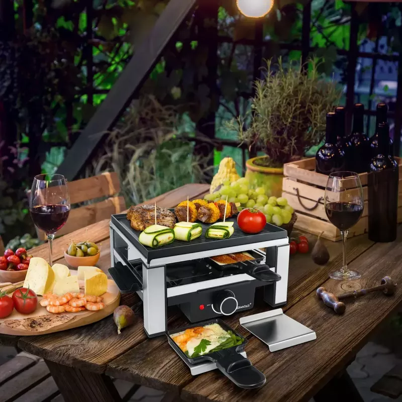 Liatinový raclette RC 104 čierna/nerezová oceľ