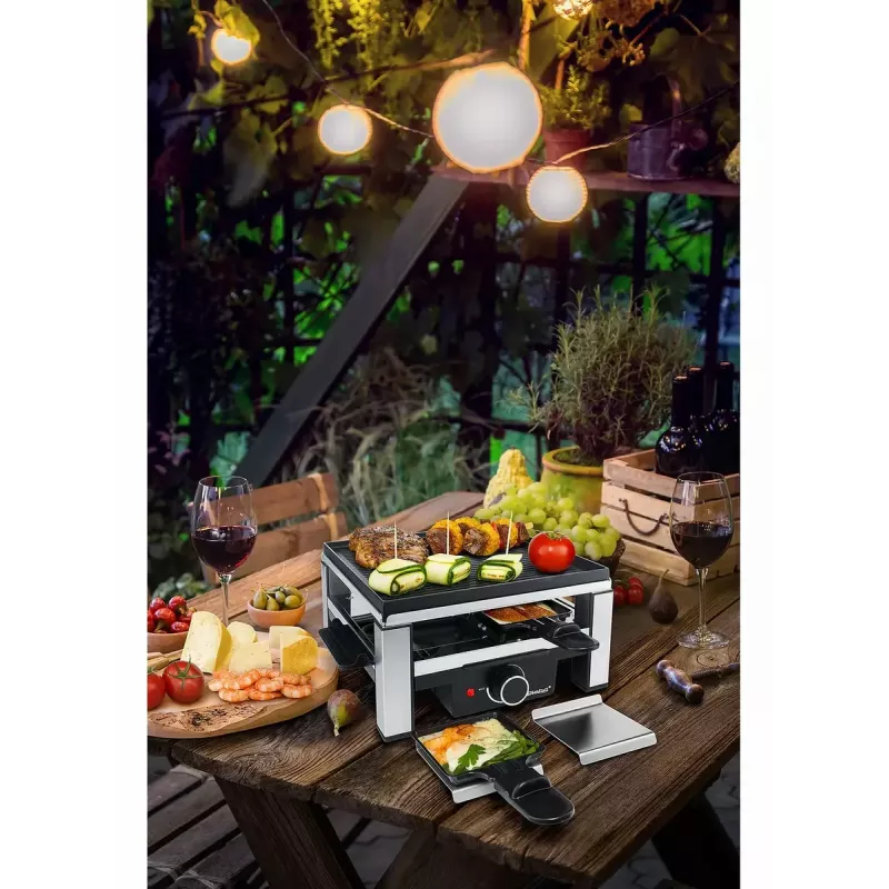 Liatinový raclette RC 104 čierna/nerezová oceľ
