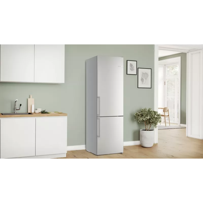 Bosch Serie 6 KGN39AIAU kombinovaná chladnička s mrazničkou, voľne stojaca, 363 l (260 l + 103 l), 203 cm, energetická trieda A, kefovaná nehrdzavejúca oceľ