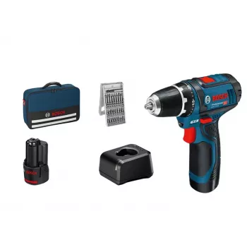 Akumulátorový skrutkovač Bosch GSR 12V-15 Professional, 1300 RPM, Čierna, Modrá