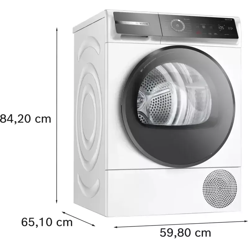 Bosch Serie 8 WQB246D41 Sušička s tepelným čerpadlom Voľne stojaca Predné plnenie 9 kg Biela