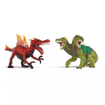 Sada hracích figúrok Schleich Eldrador Creatures ohnivý dinosaurus vs. jašterica z džungle, model 70834