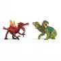Sada hracích figúrok Schleich Eldrador Creatures ohnivý dinosaurus vs. jašterica z džungle, model 70834