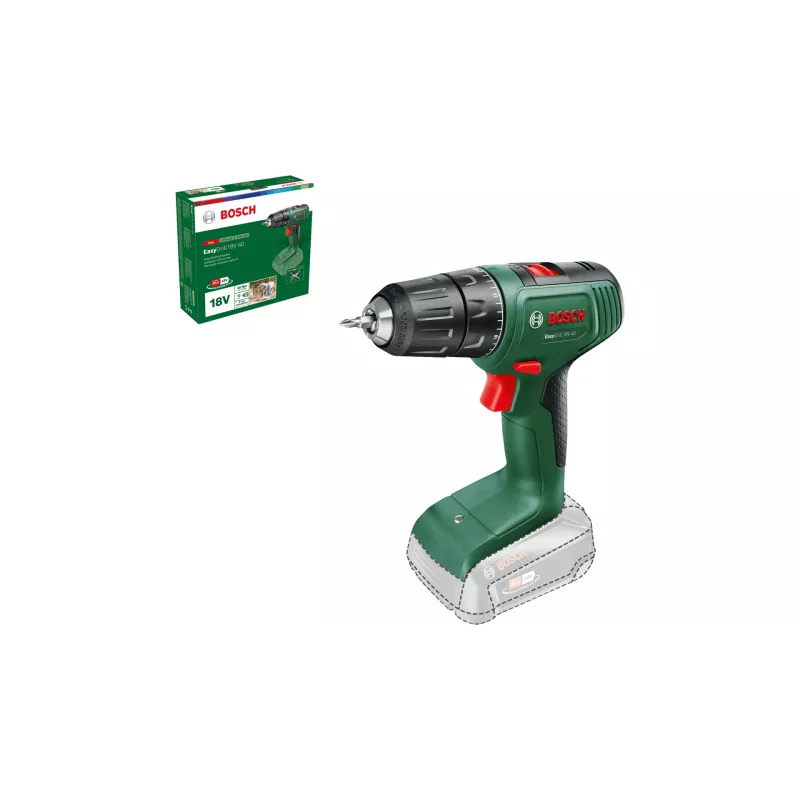 Bosch EasyDrill 18V-40 06039D8000 akumulátorová vŕtacia skrutkovačka, 40 Nm, 1630 ot./min, 2-rýchlostná, bez akumulátora a nabíjačky, zelená/čierna