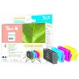 Peach PI300-370 atramentová kazeta 4 ks vysoká (XL) kapacita čierna, azúrová, purpurová, žltá