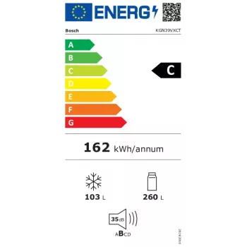 Bosch Serie 4 KGN39VXCT chladnička s mrazničkou voľne stojaca 363 L sivá