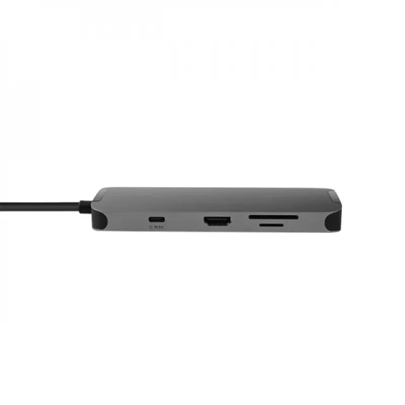 Chieftec DSC-901 dokovacia stanica USB-C, USB 3.2 Gen 1, HDMI, Gigabit LAN, 2x USB-A, 2x USB-C, titánová