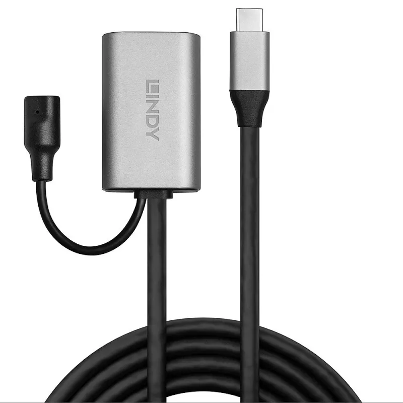 Lindy 5m USB 3.2 Gen 1 C/C aktívne predĺženie, 5 m, USB C, USB C, USB 3.2 Gen 1 (3.1 Gen 1), 5 Gbit/s, čierna