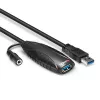 Lindy 43156 aktívny predlžovací kábel USB 3.0, USB-A samec na USB-A samicu, 10 m, USB 3.2 Gen 1, 5 Gbit/s, čierny