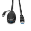 Lindy 43156 aktívny predlžovací kábel USB 3.0, USB-A samec na USB-A samicu, 10 m, USB 3.2 Gen 1, 5 Gbit/s, čierny