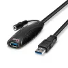 Lindy 43156 aktívny predlžovací kábel USB 3.0, USB-A samec na USB-A samicu, 10 m, USB 3.2 Gen 1, 5 Gbit/s, čierny