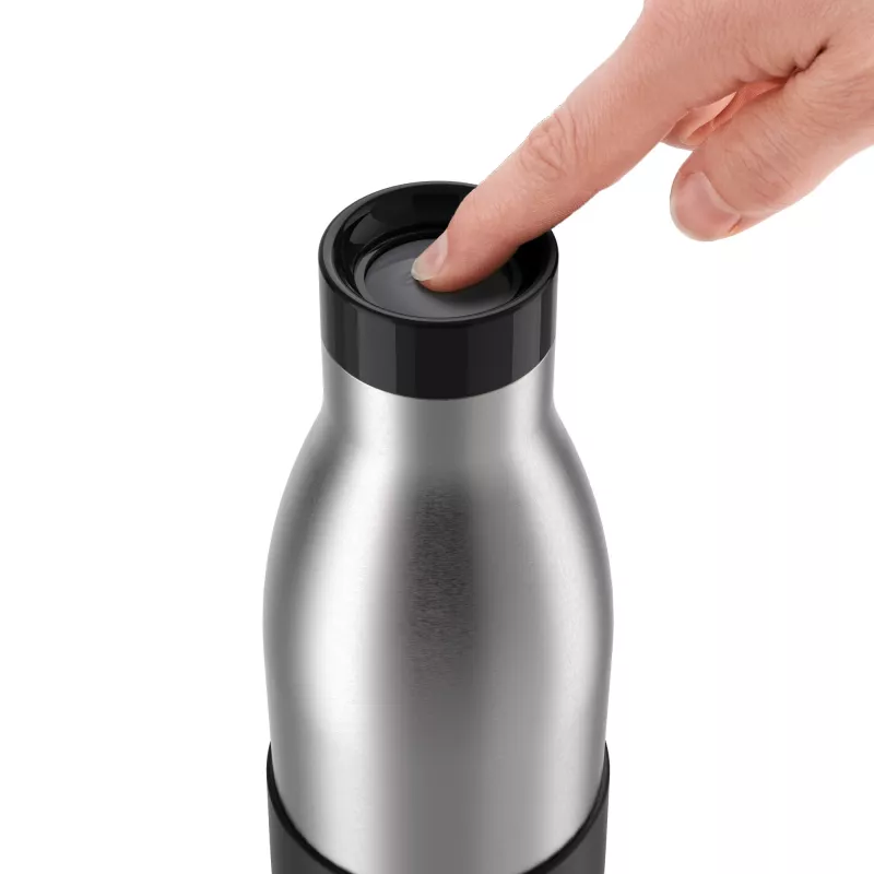 EMSA Bludrop Sleeve N3111100 fľaša na pitie na každodenné použitie 700 ml nerezová oceľ čierna, nerezová oceľ
