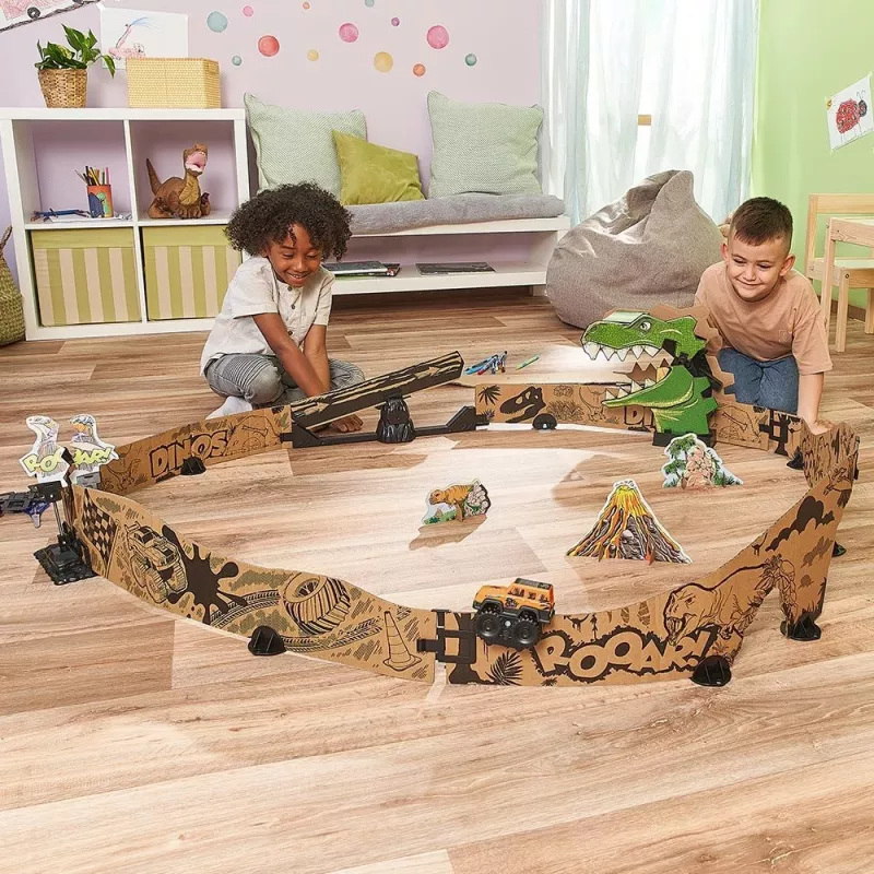 Sada detskej pretekárskej dráhy VTech Car-Board Racers Dino Adventure Set, dráha