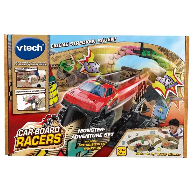 VTech Car-Board Racers 563904, 5 rokov, vyžaduje batérie, AA, kartón, guma, viacfarebné