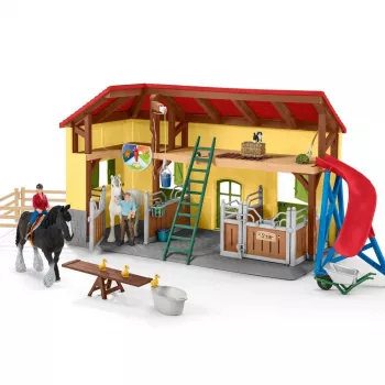 schleich FARM WORLD Stajňa koní, farma, hospodárske zvieratá / hračka z farmy, 3 roky, viacfarebné, plast