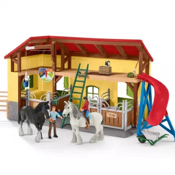 schleich FARM WORLD Stajňa koní, farma, hospodárske zvieratá / hračka z farmy, 3 roky, viacfarebné, plast