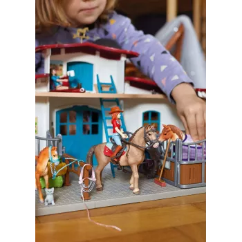 schleich HORSE CLUB jazdecké centrum pri jazere, farma, stajňa, kone, 5 rokov, viacfarebné, plast