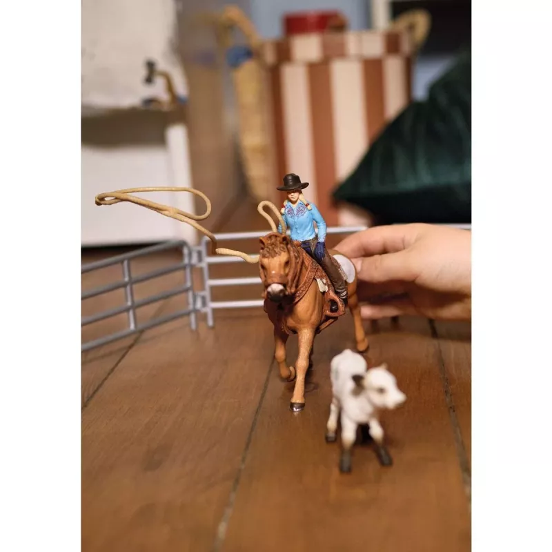 schleich Cowgirl Team Roping Fun, 3 roky, viacfarebné