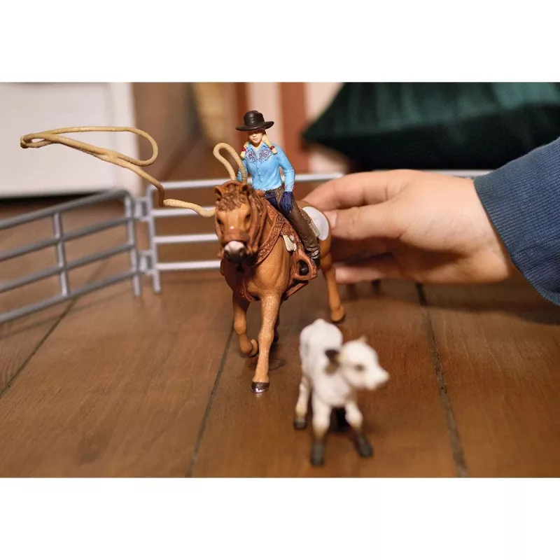 schleich Cowgirl Team Roping Fun, 3 roky, viacfarebné