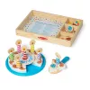 Melissa & Doug narodeninová torta – drevené hračkárske potraviny s dekoráciami na miešanie a 7 sviečkami
