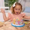 Melissa & Doug narodeninová torta – drevené hračkárske potraviny s dekoráciami na miešanie a 7 sviečkami