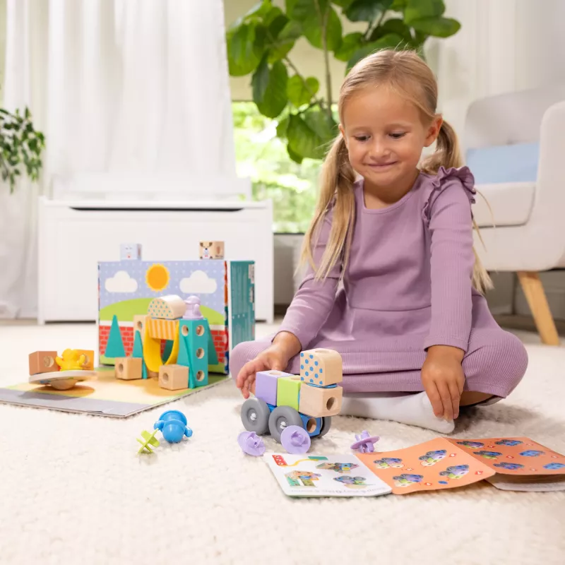 Melissa & Doug MDT BBN Blockables Town Pyst GML, 2 rok(ov), 73 ks, plast, drevo