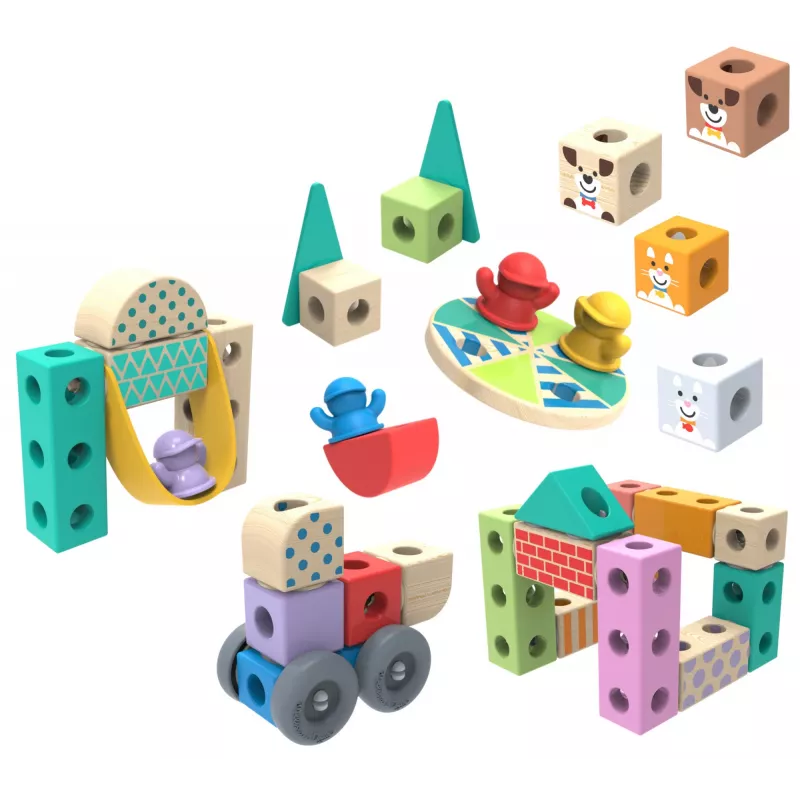 Melissa & Doug MDT BBN Blockables Town Pyst GML, 2 rok(ov), 73 ks, plast, drevo