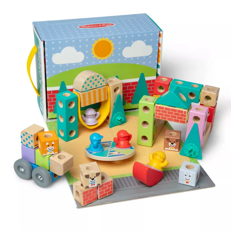 Melissa & Doug MDT BBN Blockables Town Pyst GML, 2 rok(ov), 73 ks, plast, drevo