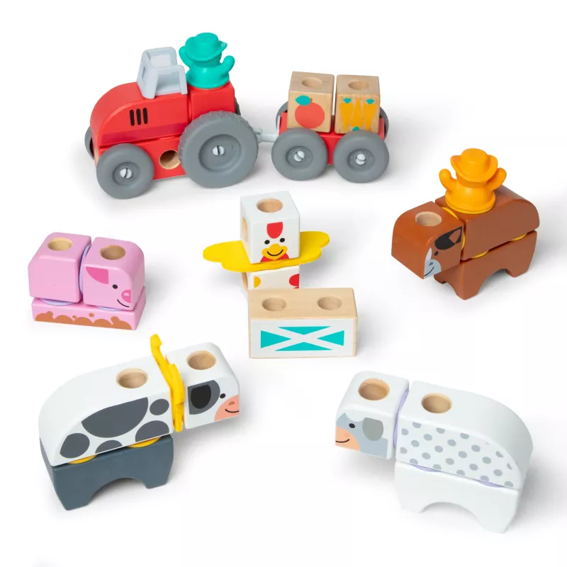 Melissa & Doug MDT BBN Blockables Farm GML, 2 rok(ov), 56 kusov, plast, drevo