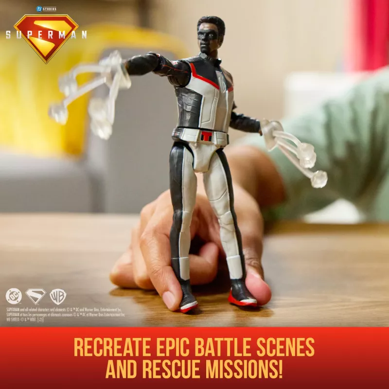 DC Comics, SUPERMAN, Mr. Terrific, Epic Strike akčná figúrka, 15 cm veľká, autentický filmový dizajn, obsahuje 2 príslušenstvá, hračka pre chlapcov a dievčatá od 4 rokov
