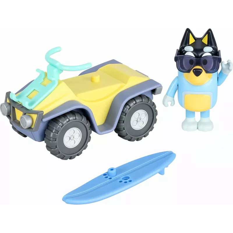 Moose Toys Bluey S9 sada figúrky a vozidla plážové quad s Banditom