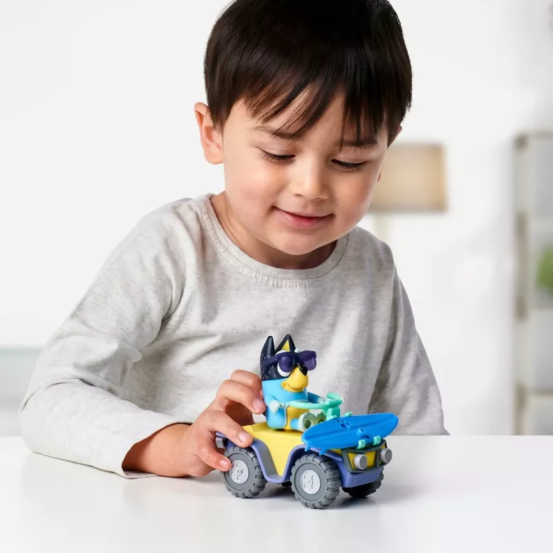 Moose Toys Bluey S9 sada figúrky a vozidla plážové quad s Banditom