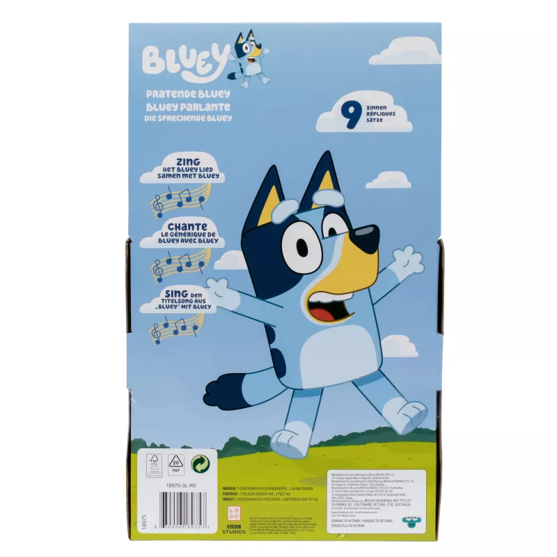 Moose Toys Pratende BLUEY, kreslená postavička, 3 roky, so zvukom, AA, batérie sú súčasťou