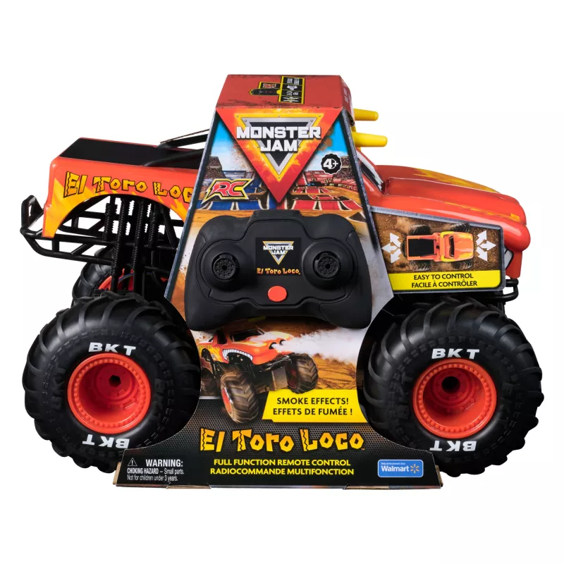 Monster Jam, El Toro Loco RC monster truck s Atomizer dymovými efektmi, mierka 1:15, hračka pre chlapcov a dievčatá od 3 rokov