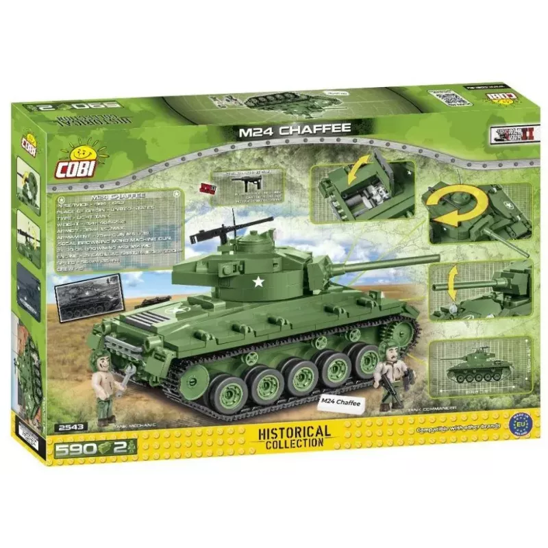 Stavebnica tank Cobi M24 Chaffee model v mierke 1:35, Cobi-2543