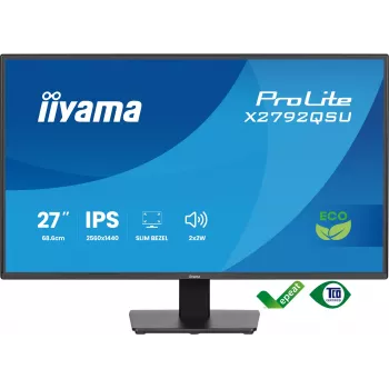 iiyama ProLite X2792QSU-B1 počítačový monitor 68,6 cm (27 palcov) 2560 x 1440 pixelov Quad HD LED čierny