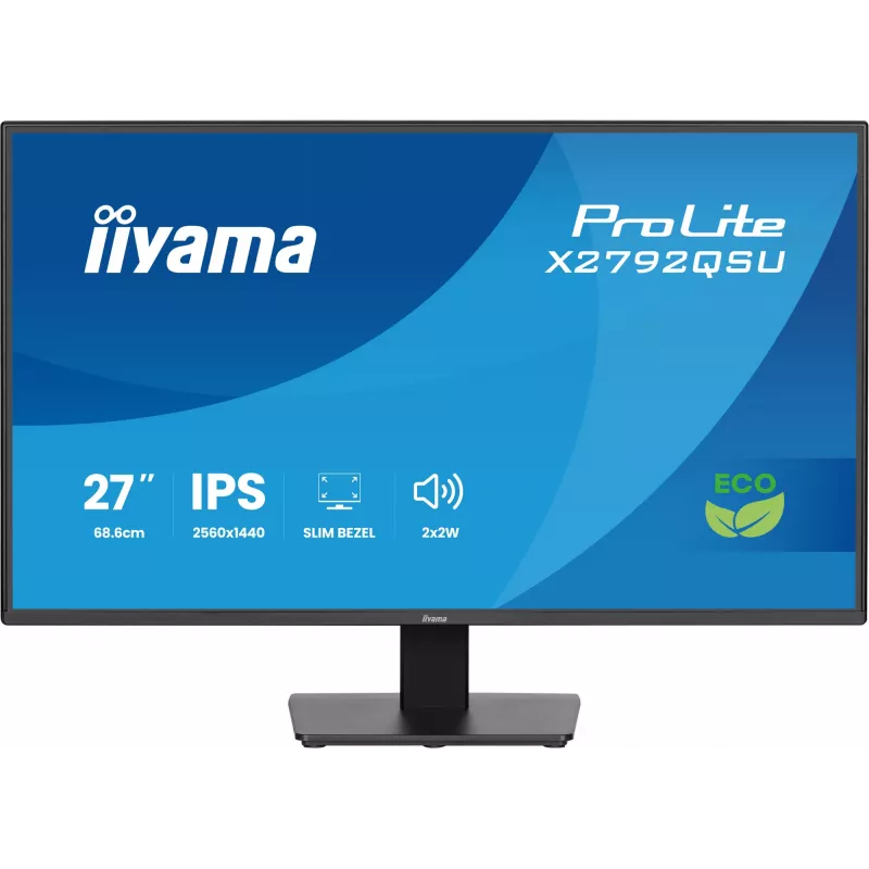iiyama ProLite X2792QSU-B1 počítačový monitor 68,6 cm (27 palcov) 2560 x 1440 pixelov Quad HD LED čierny