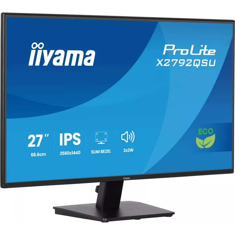 iiyama ProLite X2792QSU-B1 počítačový monitor 68,6 cm (27 palcov) 2560 x 1440 pixelov Quad HD LED čierny
