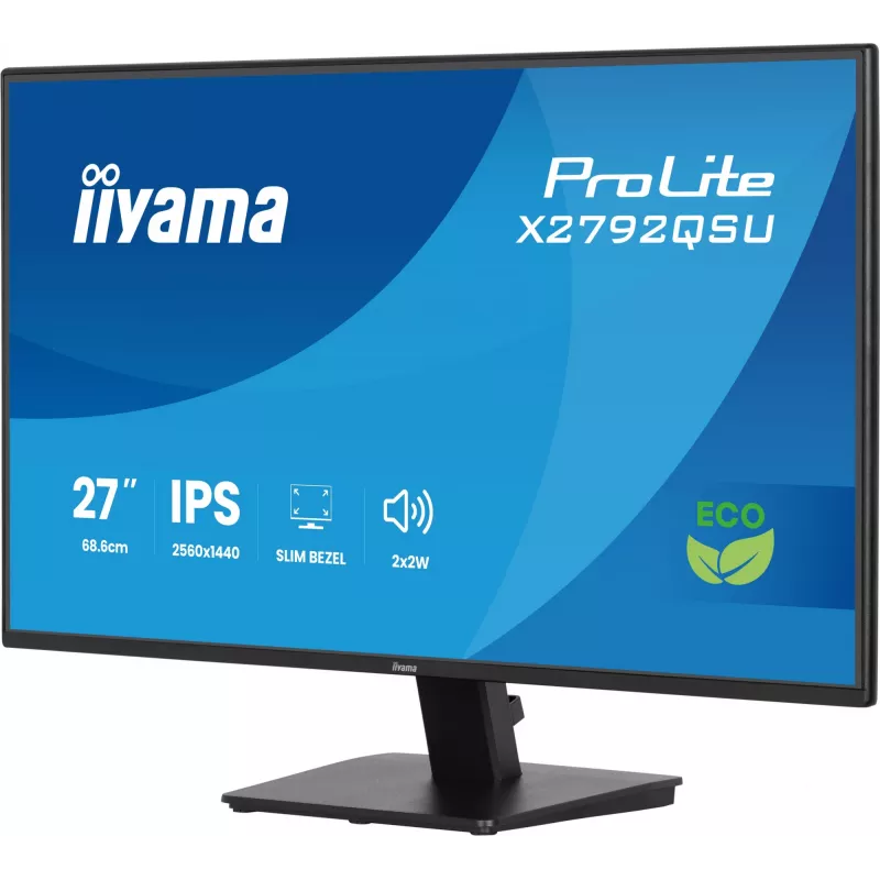iiyama ProLite X2792QSU-B1 počítačový monitor 68,6 cm (27 palcov) 2560 x 1440 pixelov Quad HD LED čierny