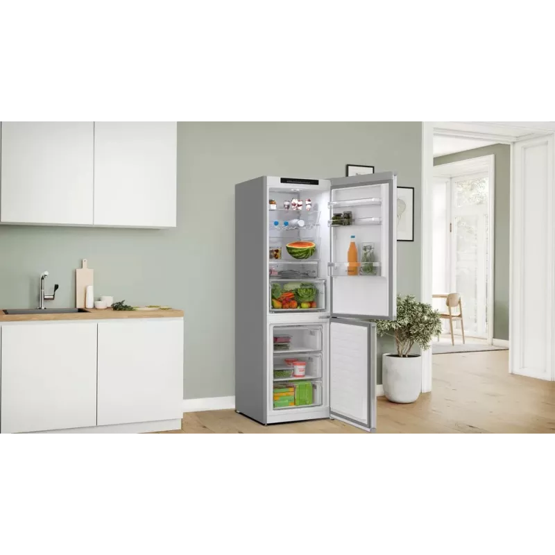 Bosch Serie 4 KGN362LAF chladnička s mrazničkou voľne stojaca 321 l metalická