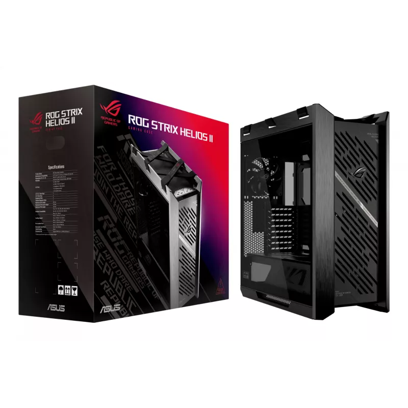 ASUS ROG Strix Helios II GX601S počítačová skriňa, Midi Tower, E-ATX, tvrdené sklo, Aura Sync RGB, 4 ventilátory 140 mm, USB-C, čierna