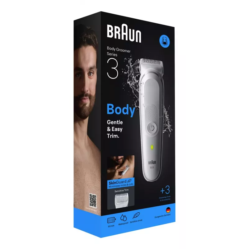 Braun Series 3 BG3530 zastrihávač tela/holiaci strojček sivý