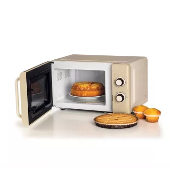Ariete Vintage Line 3960 Vintage mikrovlnná rúra, 800 W, objem 20 l, 3 funkcie, 5 stupňov varenia, časovač, béžová