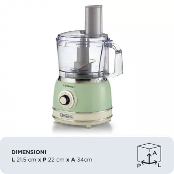 Kuchynský robot ARIETE Vintage Line 1781/04 — 1000 W, 2,1 l, zelený