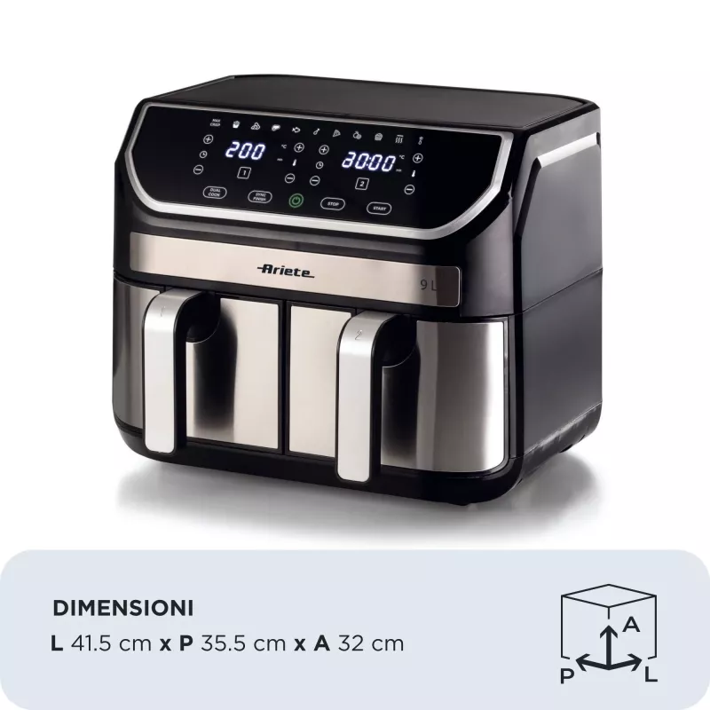 Teplovzdušná fritéza Ariete 4625/00 9 L 2100 W čierna strieborná