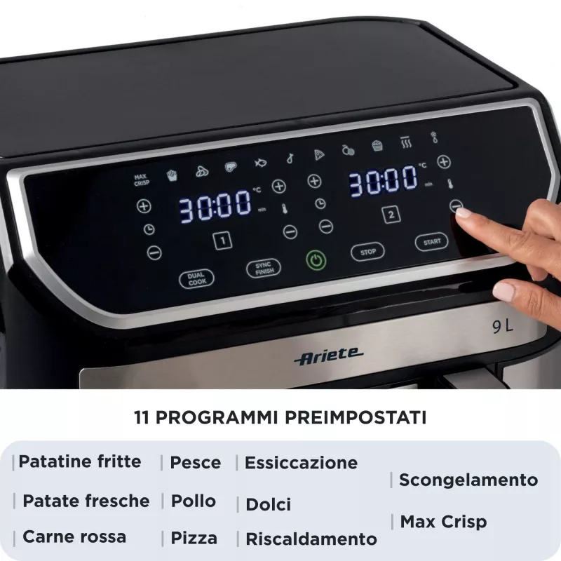 Teplovzdušná fritéza Ariete 4625/00 9 L 2100 W čierna strieborná