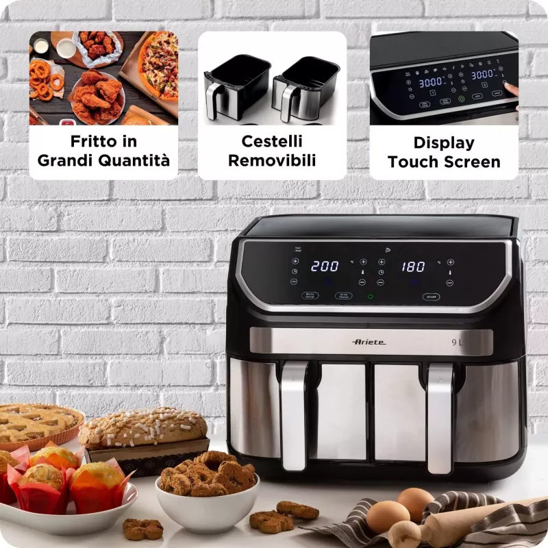 Teplovzdušná fritéza Ariete 4625/00 9 L 2100 W čierna strieborná