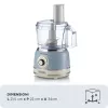Kuchynský robot ARIETE Vintage Line 1781/05 — 1000 W, misa 2,1 l, otočný regulátor, nerezové nože, modrý