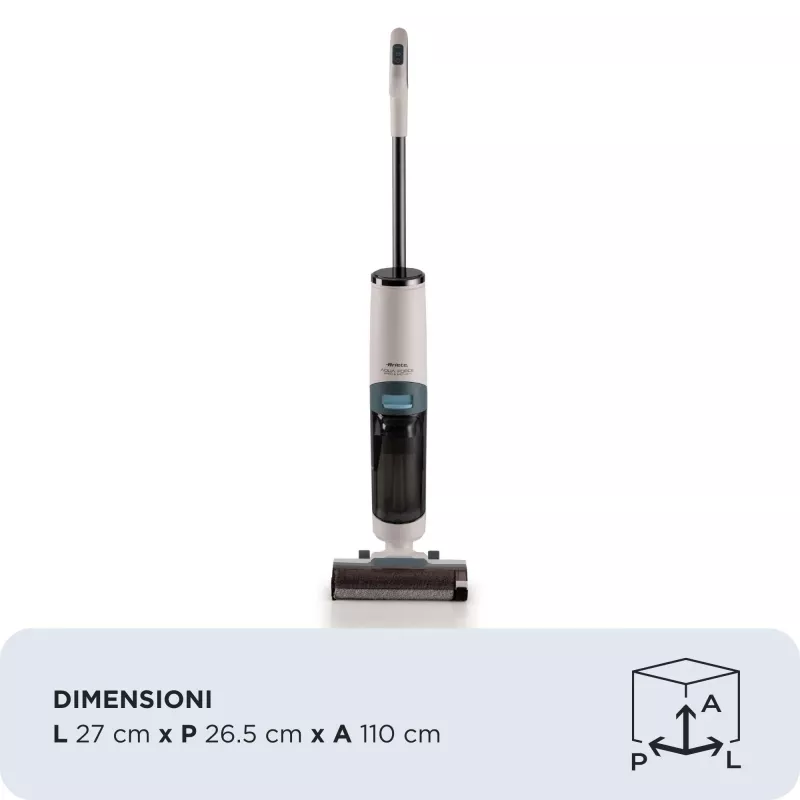 Ariete 2483 Aqua Force Wash & Vacuum, inteligentný vysávač, bezdrôtový čistič podláh, batéria, vysáva a umýva, zvieracie chlpy, suchá a mokrá špina, objem 700 ml, príslušenstvo v balení