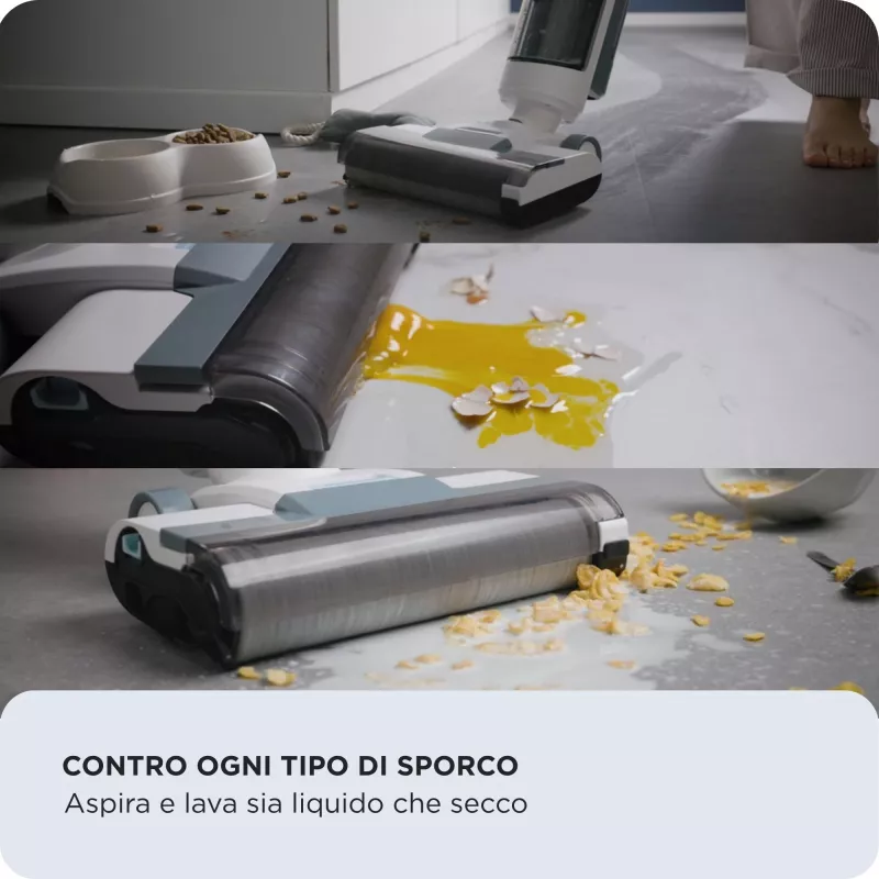 Ariete 2483 Aqua Force Wash & Vacuum, inteligentný vysávač, bezdrôtový čistič podláh, batéria, vysáva a umýva, zvieracie chlpy, suchá a mokrá špina, objem 700 ml, príslušenstvo v balení